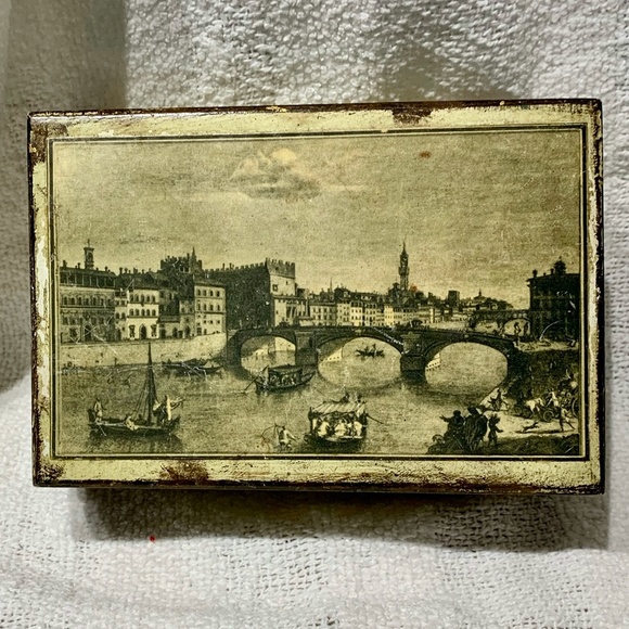 🎁 FLORENTINE BOX VTG DISTRESSSED - Picture 2 of 6